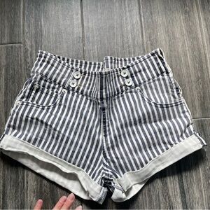 Free People shorts blue white striped Sz 27 NWOT